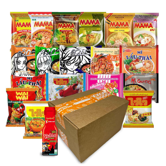 Thai Instant Ramen Noodles Variety Boxx with Samyang Hot Sauce