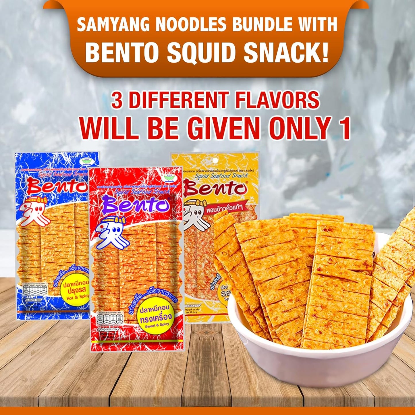 SAMYANG Korean 10 Pack Variety Noodles with Bento Snack! Includes Fortune Cookie & Pair of Chopsticks!